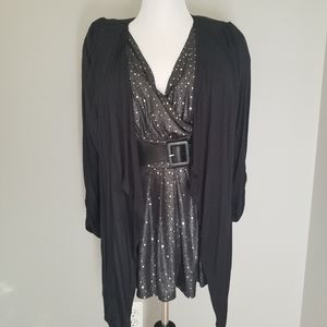 Style & Co 2-in-1 Black Blouse - XL
